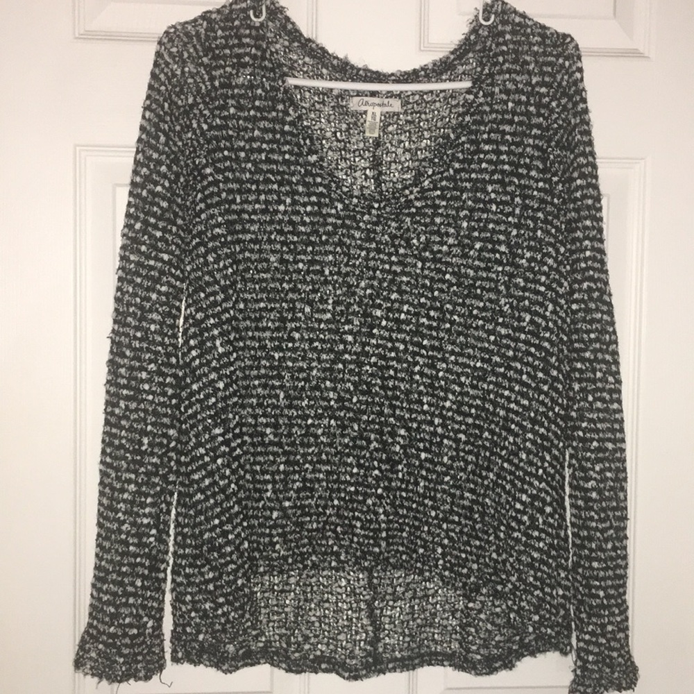 Soft knitted black-and-white sweater